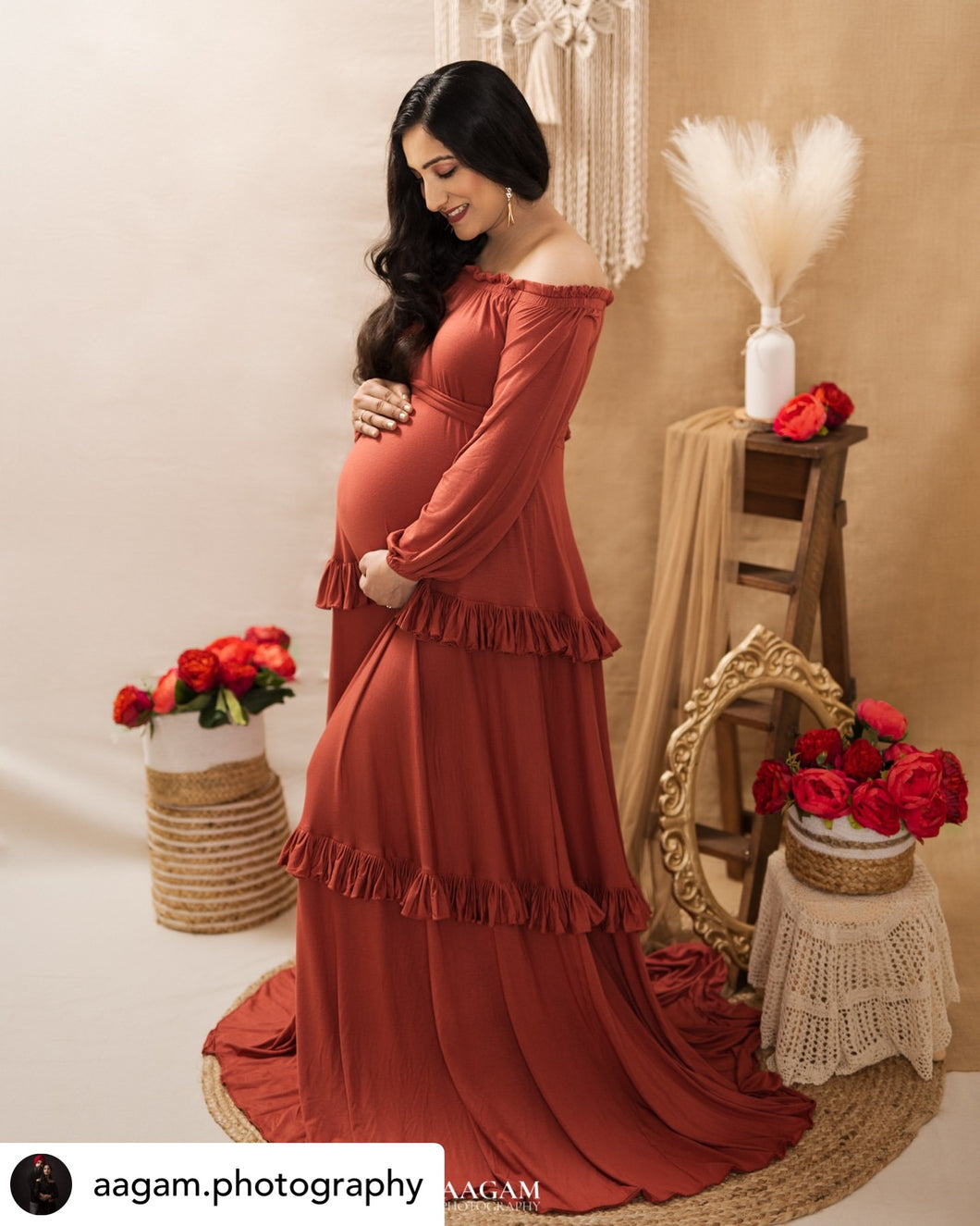 Lorette gown - Rust L-XL